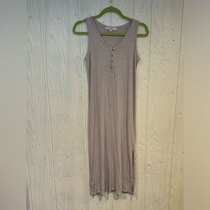 Loft Ribbed Knit Khaki Dress, Size XS